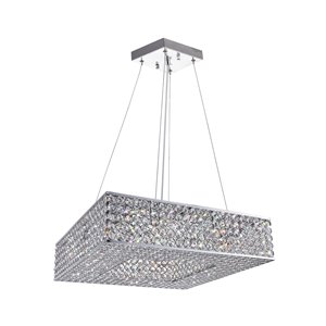 CWI Lighting Dannie Chandelier - 8-Light - 18-in - Chrome