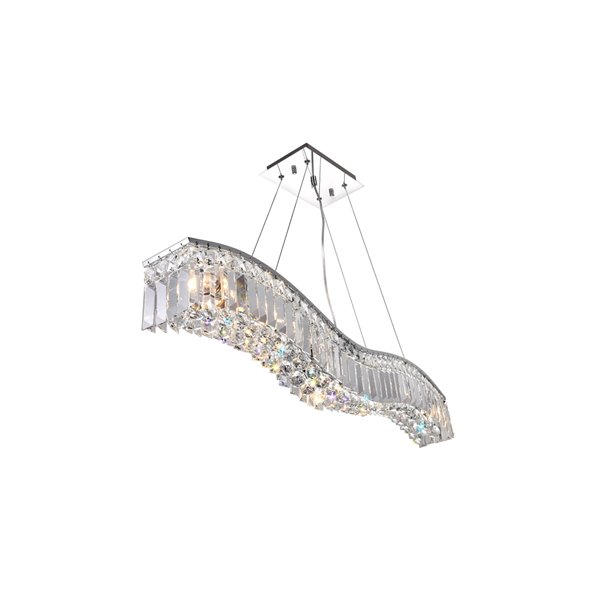 CWI Lighting Glamorous Chandelier - 5-Light - 5-in - Chrome