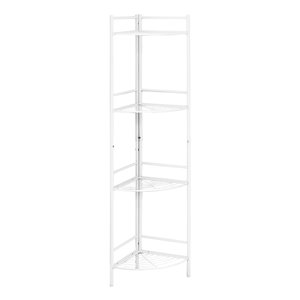 Monarch Specialties Bookcase Etagere - White Finish and White Metal - 62-in H