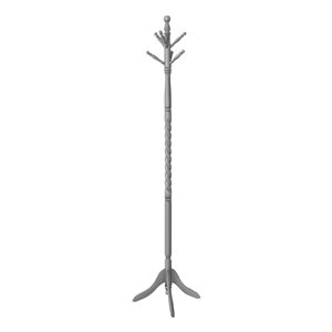 Monarch Specialties Traditional Style Coat Rack - Grey Wood - 72-in H