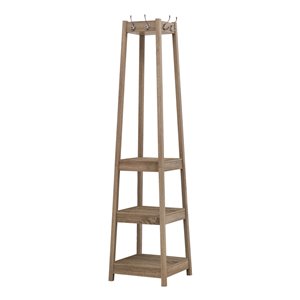 Patère de coin Monarch Specialties avec 3 tablettes, taupe foncé, 72 po H