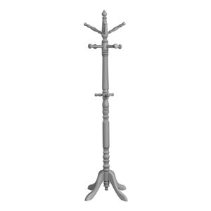 Patère Monarch Specialties de style traditionnelle en bois massif gris, 73po