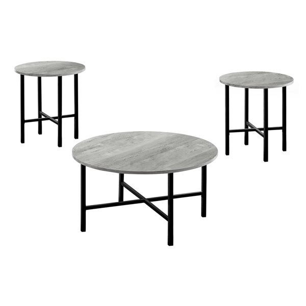Monarch Specialties Accent Table Set, Monarch Specialties 3 Piece Coffee Table Set In White