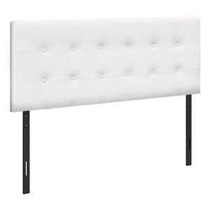 Monarch Specialties Headboard - White Leather Look - Full Size