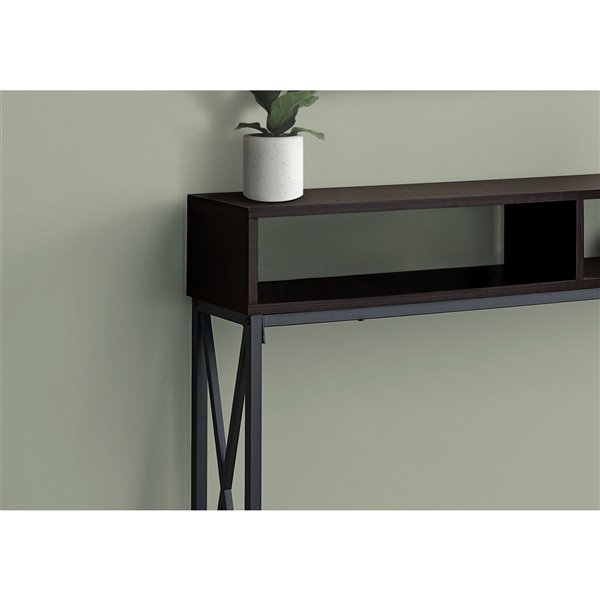 Table console Monarch Specialties au fini expresso et noir, 48 po L