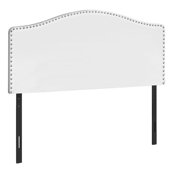 Monarch Specialties Headboard - White Leather Look - Queen Size