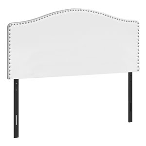 Monarch Specialties Headboard - White Leather Look - Queen Size