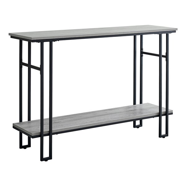 Monarch Specialties Console Table in Grey and Black Metal - 48-in L