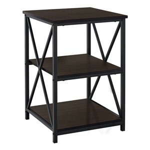 Table d'appoint Monarch Specialties au fini expresso et métal noir, 26 po H