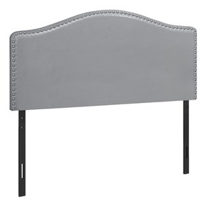 Tête de lit Monarch Specialties en similicuir gris, double