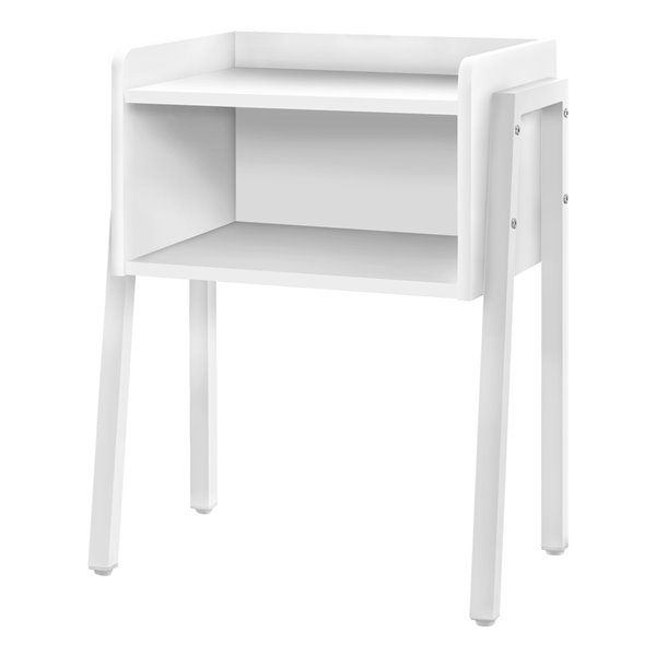 Table d'appoint Monarch Specialties, fini blanc et métal blanc, 23 po H