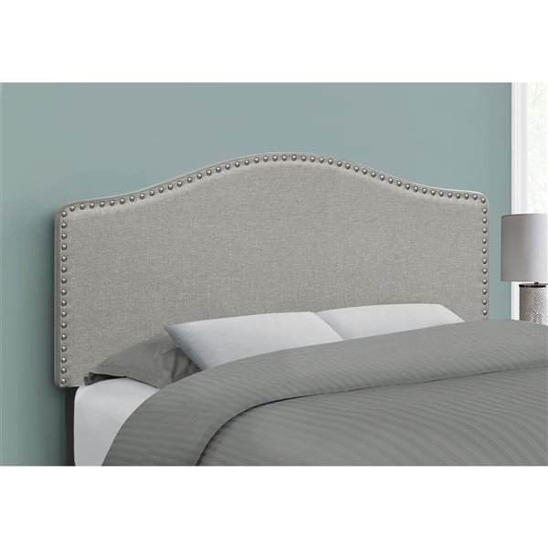 Monarch Specialties Headboard - Grey Linen - Full Size