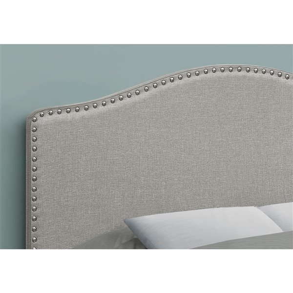 Monarch Specialties Headboard - Grey Linen - Full Size