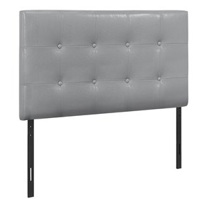 Monarch Specialties Headboard - Grey Leather Look - Twin Size