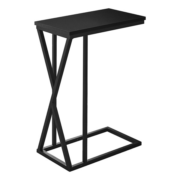 Table d'appoint Monarch Specialties, fini noir et métal noir, 25 po H