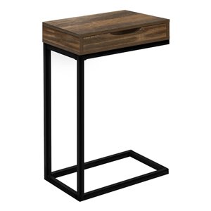 Monarch Specialties Accent Table - Brown Reclaimed Look and Black Metal