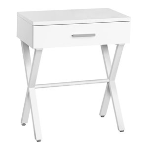 Table d'appoint Monarch Specialties au fini blanc et métal blanc, 24 po H