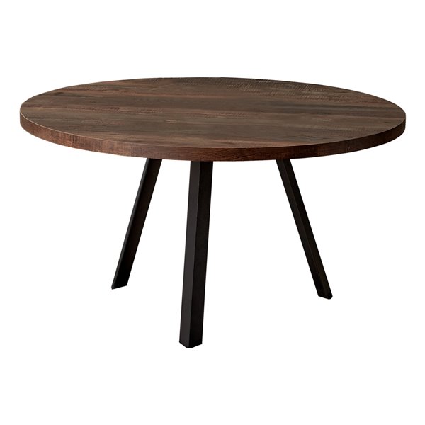 Monarch Specialties Coffee Table, Round Wood Coffee Table With Iron Legs