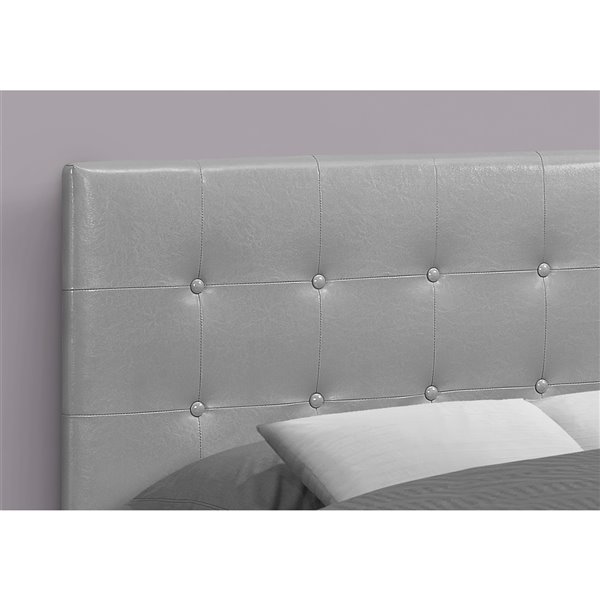 Monarch Specialties Headboard - Grey Leather Look - Full Size