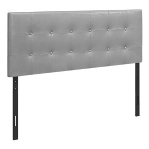 Monarch Specialties Headboard - Grey Leather Look - Full Size