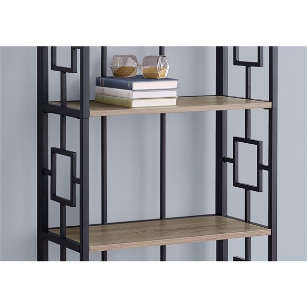 Monarch Specialties Corner Bookcase Etagere White Finish and White Metal - 62-in H