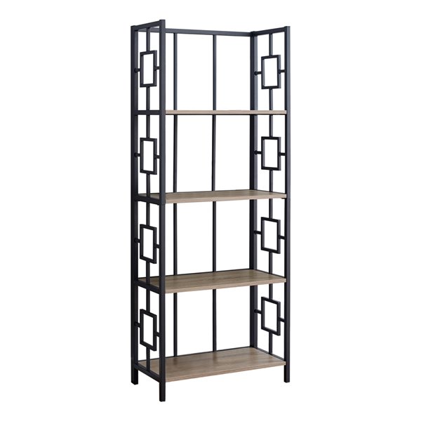 Monarch Specialties Corner Bookcase Etagere White Finish and White Metal - 62-in H