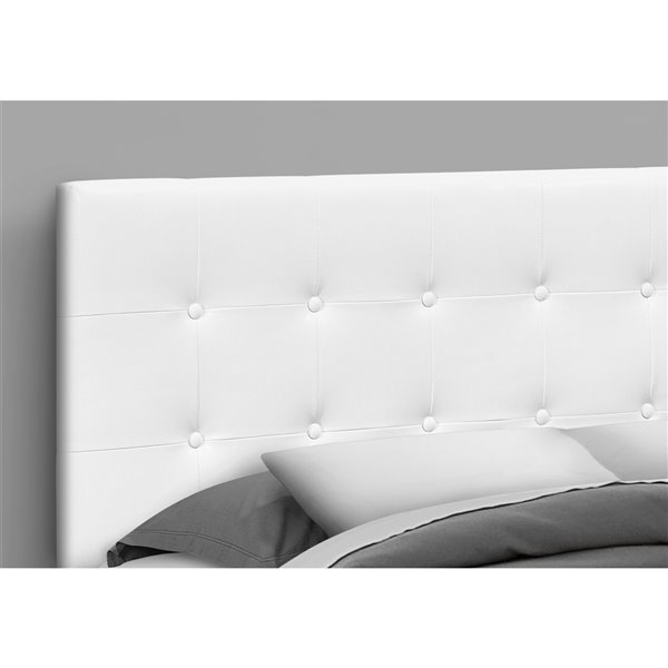 Monarch Specialties Headboard - White Leather Look - Queen Size