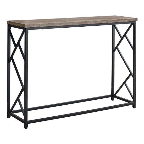 Monarch Specialties Console Table Taupe and Black Metal - 44-in L