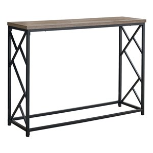 Monarch Specialties Console Table Taupe and Black Metal - 44-in L