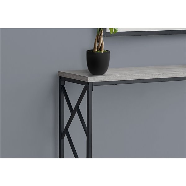 Monarch Specialties Console Table Grey and Black Metal - 44-in L