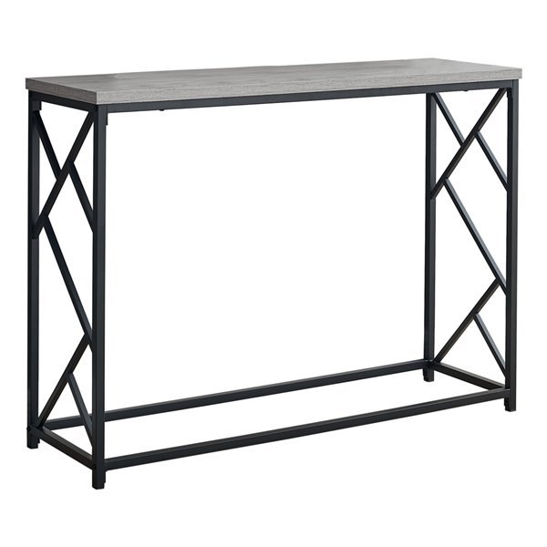 Monarch Specialties Console Table Grey and Black Metal - 44-in L