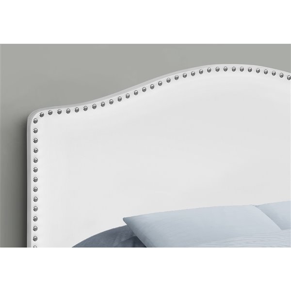 Monarch Specialties Headboard - White Leather Look - Full Size