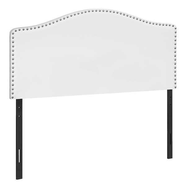 Monarch Specialties Headboard - White Leather Look - Full Size