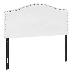 Monarch Specialties Headboard - White Leather Look - Full Size