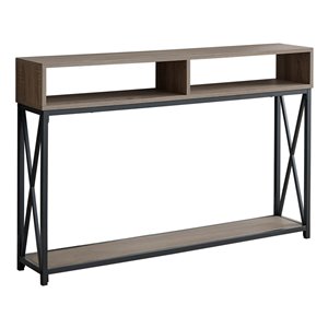 Monarch Specialties Console Table in Taupe and Black Metal - 48-in L