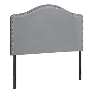 Tête de lit Monarch Specialties en similicuir gris, simple