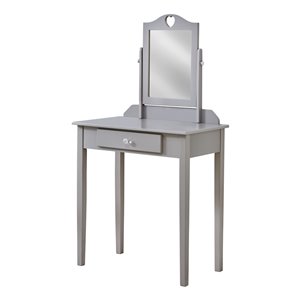 Coiffeuse avec miroir et tiroir de rangement Monarch Specialties, grise