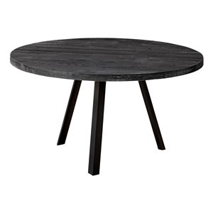 Monarch Specialties Coffee Table - Black Reclaimed Wood and Black Metal - 36-in