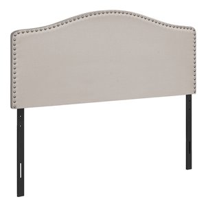 Tête de lit Monarch Specialties en tissu beige, double