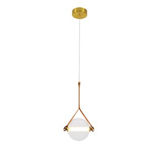 VONN Lighting Salerno LED Pendant Light - 8.75-in - Antique Brass
