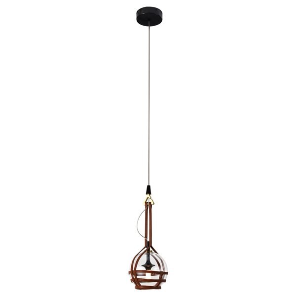 VONN Lighting Bari Integrated LED ETL Certified Pendant, 6.75-in, Antique Brass