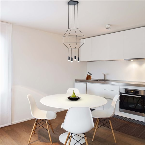 VONN Lighting Expression 17.75-in Integrated LED ETL Certified Pendant, Black