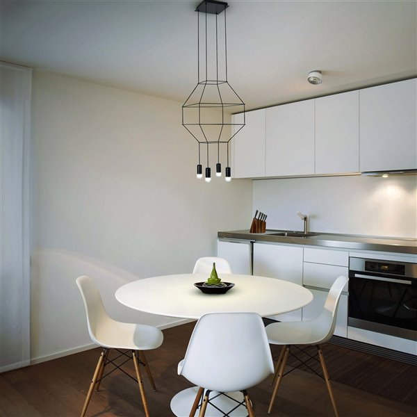 VONN Lighting Expression 17.75-in Integrated LED ETL Certified Pendant, Black