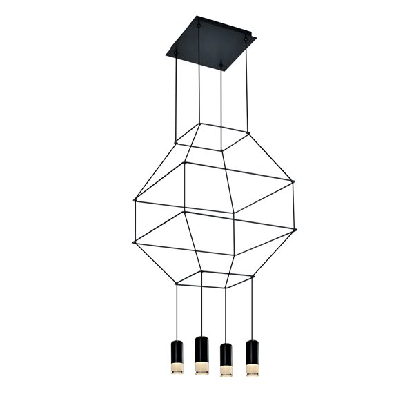 VONN Lighting Expression 17.75-in Integrated LED ETL Certified Pendant, Black