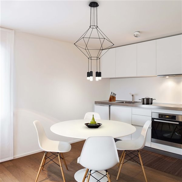 VONN Lighting Expression 27.25-in Integrated LED ETL Certified Pendant, Black