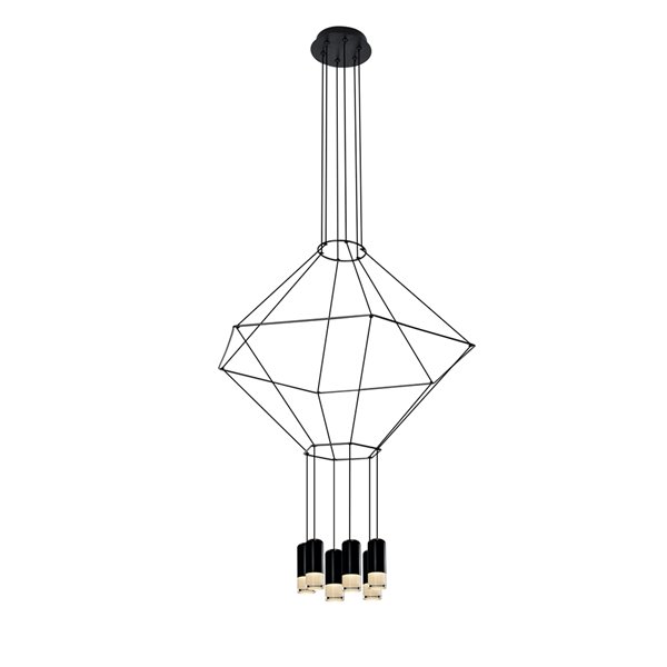 VONN Lighting Expression 27.25-in Integrated LED ETL Certified Pendant, Black