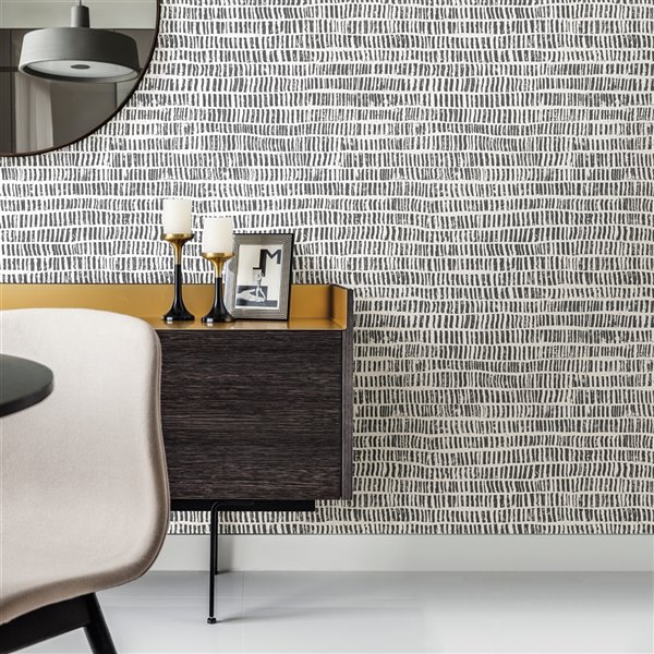 Scott Living Modern Magic Self-Adhesive Wallpaper - 20.5-in x 18-ft - Charcoal Grey/White