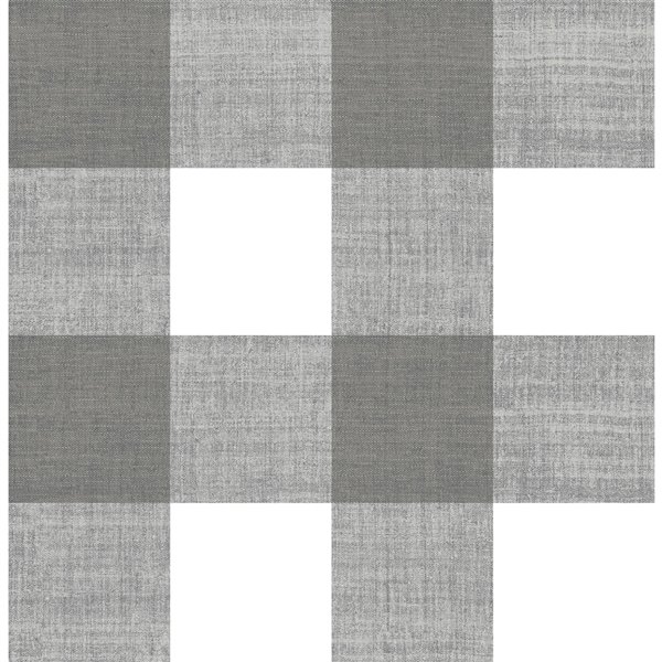 Scott Living Scottish Self-Adhesive Wallpaper - 20.5-in x 18-ft - Charcoal Grey/White