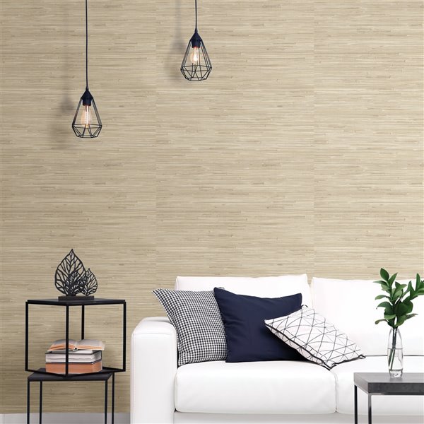 Scott Living Seagrass Self-Adhesive Wallpaper - 20.5-in x 18-ft - Natural Beige