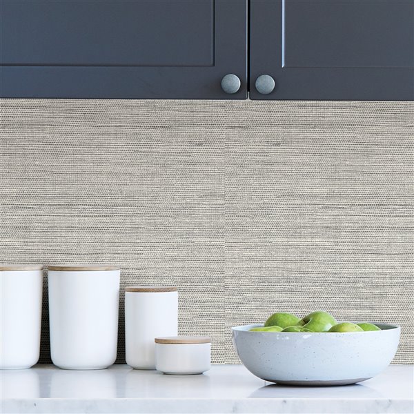 Scott Living Artisan Weave Self-Adhesive Wallpaper - 20.5-in x 18-ft - Light Grey